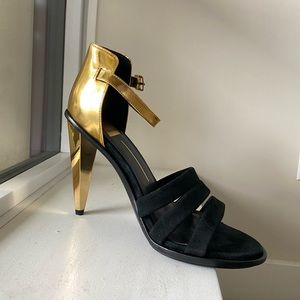 Black and Gold High Heels